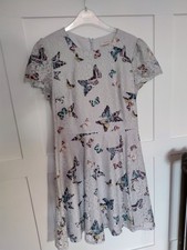 Oasis Butterfly Print Dress - Small