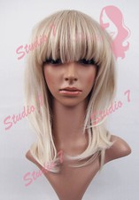 W225 Honey to Platinum Blonde Fade Ombre Layered Straight Fringe Wig studio7-uk
