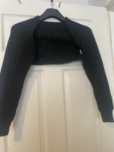 Ladies black sparkly bolero - sparkly,