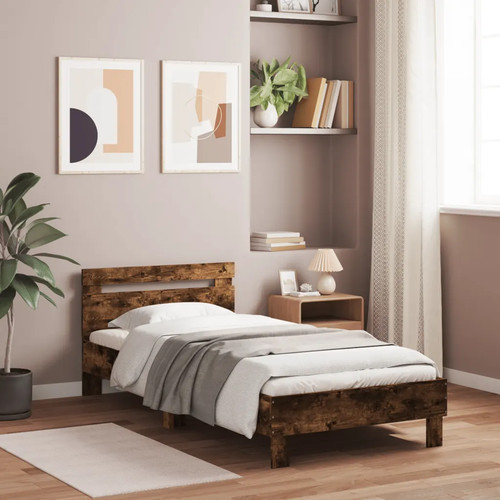 Walplus smoked oak bed frame - walplus,