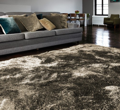 Plush rug shaggy taupe - plush,
