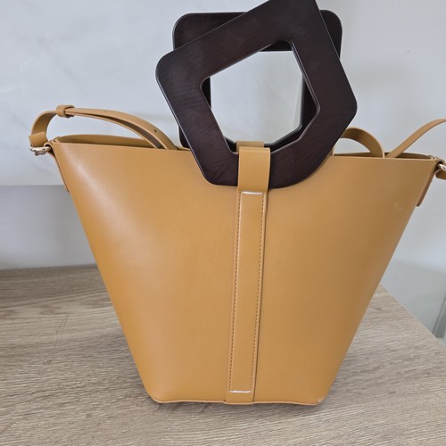 Zara mustard yellow tote bag - mustard,