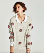 Zara Pom Pom oversized Jumper