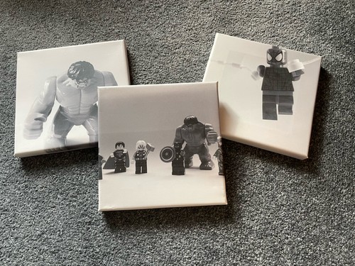 Three lego marvel minifig - three,