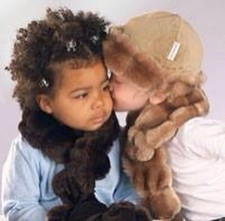 Kids Scarf Faux Fur Minimink Brown