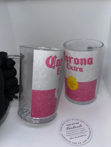 Custom pink corona - corona, glass