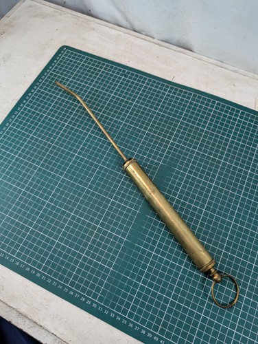 Vintage brass grease gun - grease,