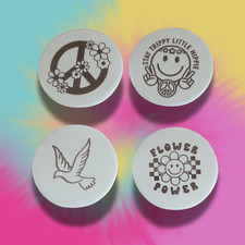 Set of 4 Hippie Peace Love