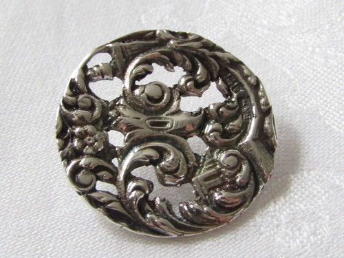 Button sterling silver 925 - button,