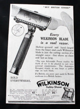 1925 Print Advert 'WILKINSON RAZOR BLADES' 7" x 4.5"
