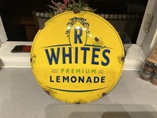 Vintage Style Enamel Advertising Sign R Whites Premium Lemonade