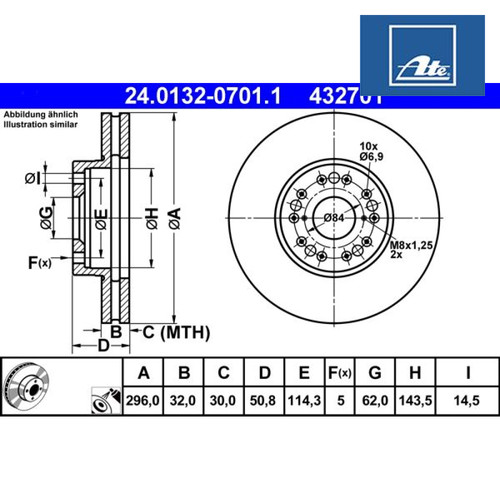 Brake disc ate 0132 0701 - disc,