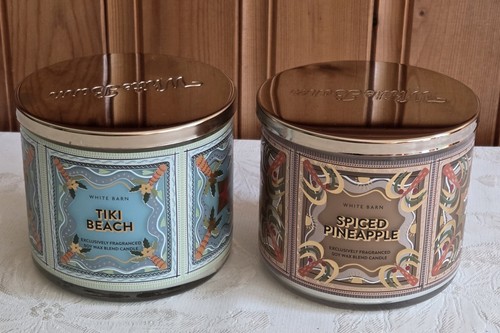 White barn candles tiki beach - barn,