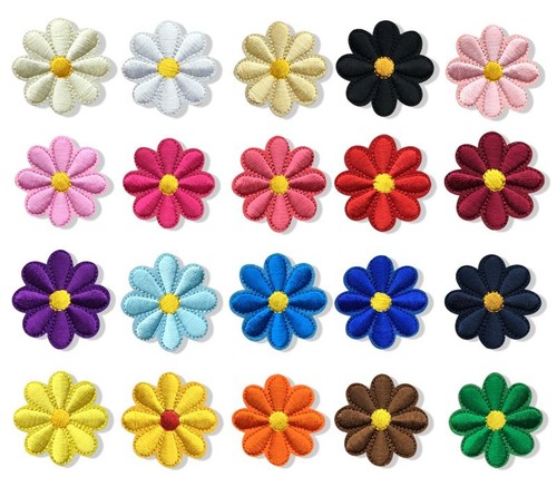 4cm daisy flower embroidered - 4cm,