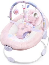 Baby Bouncer with Music Vibrations Toy Bar Soothing Seat Newborn Cradle Pink