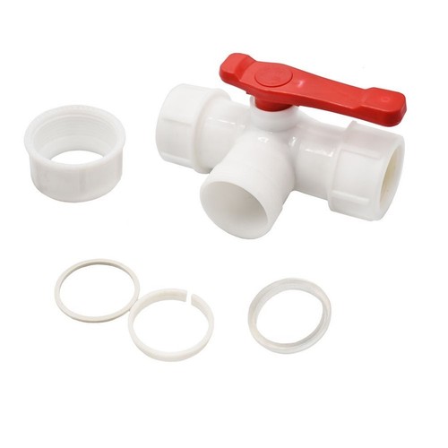 Three way plastic tee valve - three,