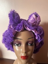 Women Faux Fur Hair Bonnet Cap With Elastic Band Bow And Ears