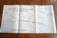 1957 Milngavie Junction Scottish Region Railway Track Map Diagram