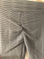 Grey TikTok Leggings Ruffle Bottom And Textured Has Waistband Size L 12 Sexy