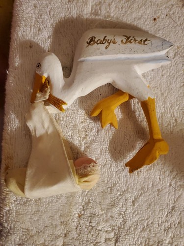 Carved wood stork - carved,