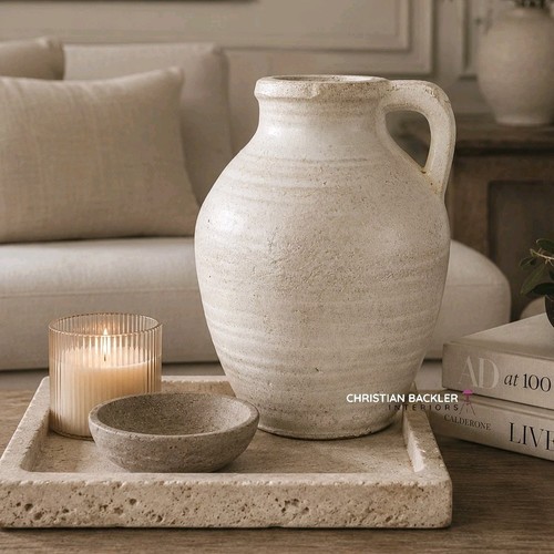 Rustic ceramic jug vase - ceramic,