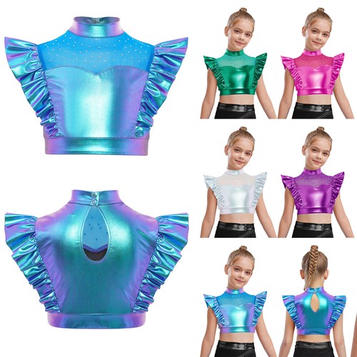 Girls shiny sequined - shiny, top