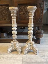 Vintage pair of carved wooden