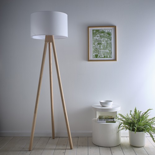 Oak wood tall tripod floor - oak,