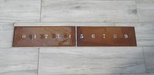 Vintage industial rusty large metal numbers stencils 0 to 9 artwork sign plaque