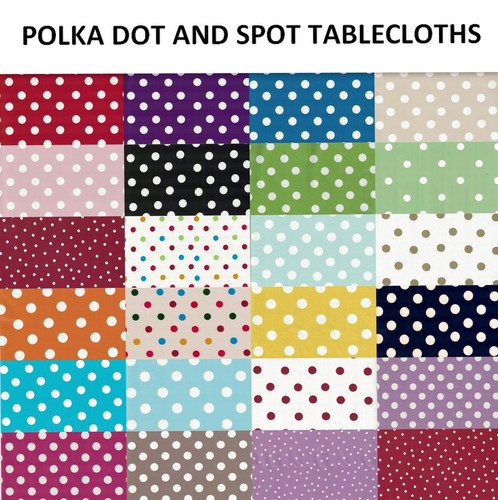 Wipe clean tablecloth - clean, polka