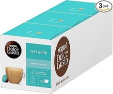 Nescafe Dolce Gusto Flat White Coffee Pods,16 Count (Pack of 3) Free Delivery