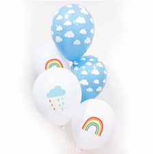 10 12" Cute Rainbow Weather Cloud Latex Balloon Kids Birthday Party Decoration