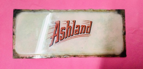 Vintage ashland oil sign glass - ashland,
