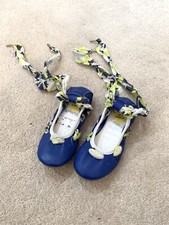 New Primigi Premium Sky-Effect Antishock Girls Blue Leather Flat Shoes UK 6.