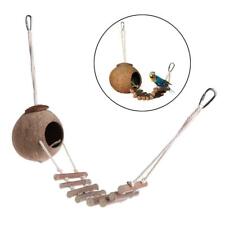Cute Natural Coconut Bird Nest Hanging Cage House for Parrot Hamster 97cm