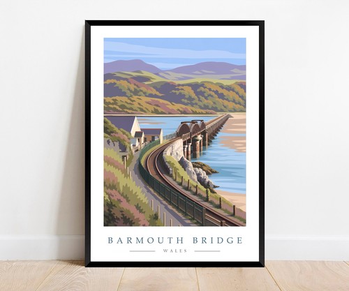 Barmouth bridge travel poster - bridge,