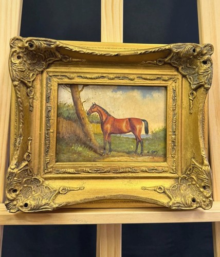 Charming equestrian oil - equestrian,