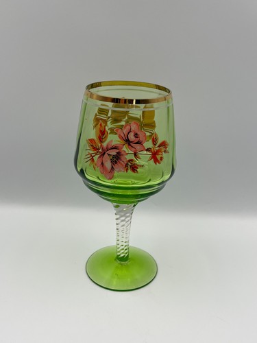 Vintage bohemian green glass - bohemian,