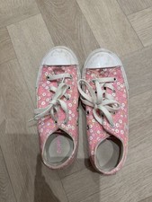 Girls Pink Floral Flowery Converse Size 1 Uk