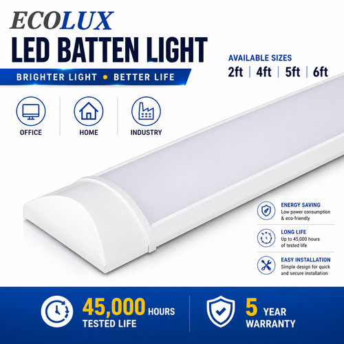 Led batten light 6500k - led,