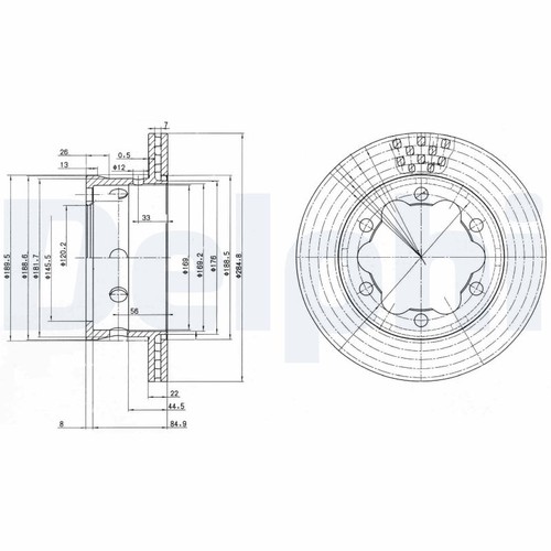 Brake disc delphi bg3399 - brake,