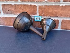 2x Vintage Metal Funnels Old Workshop Garage Equipment ? B474 S
