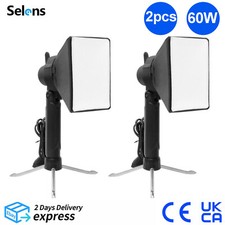 2× 60W LED Video Lighting Kit Tabletop Portable Softbox Lamp Photography Studio