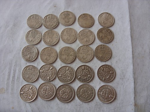 Three silver pence - , 3
