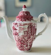 VINTAGE OLDE COUNTRY CASTLES COFFEE POT BY BRITISH ANCHOR ENGLISH IRONSTONE