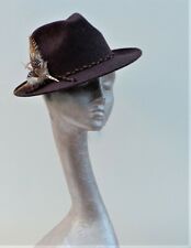 Chocolate Mix Rigid Felt Ladies Trilby ASCOT WEDDING