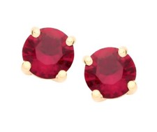 9ct Yellow Gold Created Ruby