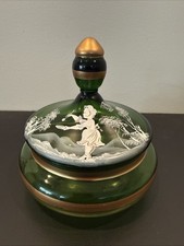 Mary Gregory Green Glass