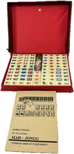 Vintage small/travel Mah Jong set in red case