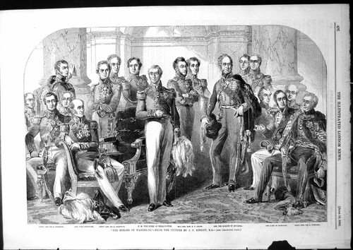 Antique print heroes waterloo - heroes,